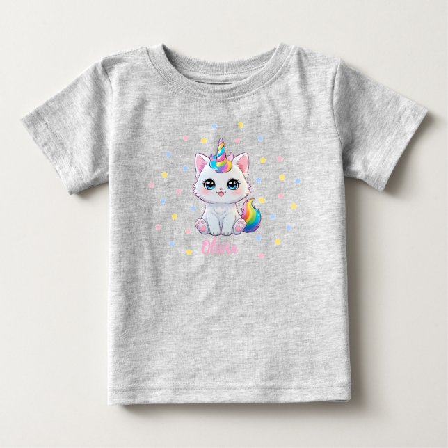 Camiseta de bebé Caticorn Kawaii linda (Anverso)