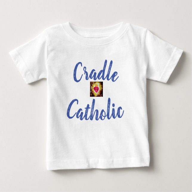 Camiseta De Bebé Católica de cuna personalizada (Anverso)