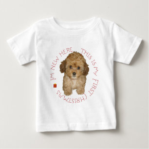 Camiseta De Bebé Cavachon cachorro primera Navidad