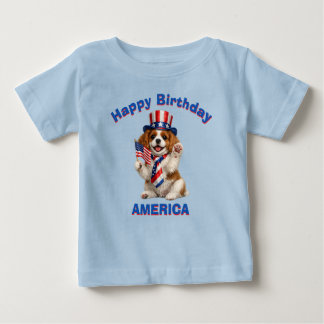 Camiseta De Bebé Cavalier Spaniel Puppy (2d) Patriotic Kid T-Shirt