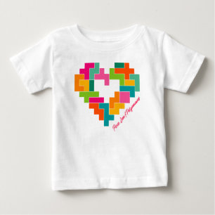 Camiseta De Bebé Caza, amor y poligominoes camisas pequeñas