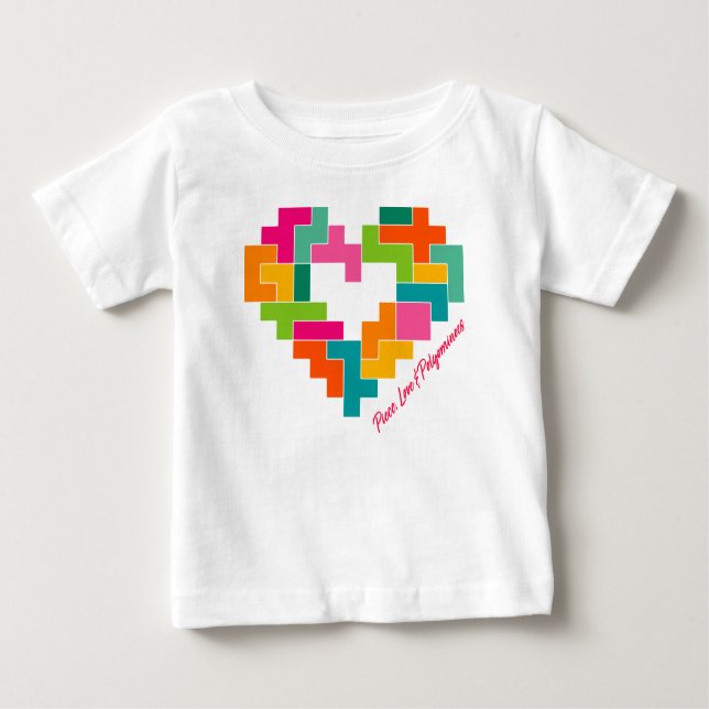 Camiseta De Bebé Caza, amor y poligominoes camisas pequeñas (Anverso)