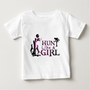 CAMISETA DE BEBÉ CAZA COMO UNA CAZA DE CHICA.