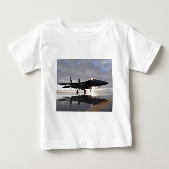Camiseta De Bebé Caza de Reacción Sobre Mares (Anverso)