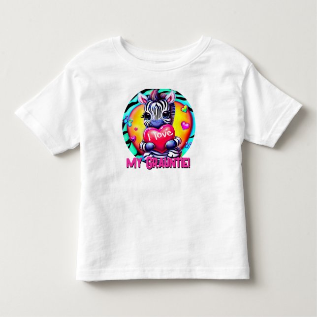 Camiseta De Bebé Cebra adorable "Amo a mi abuela" (Anverso)