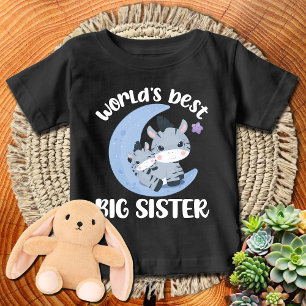 Camiseta De Bebé Cebra azul de la luna 🦓 la mejor hermana del mund