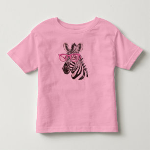 Camiseta De Bebé Cebra con gafas rosas