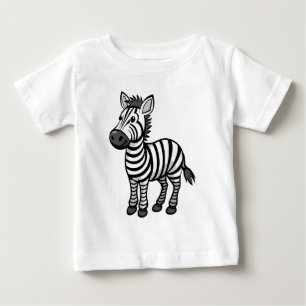 Camiseta De Bebé Cebra de dibujos animados adorable – Animal de saf