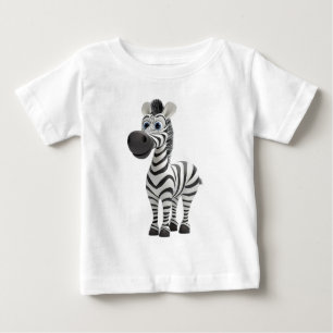 Camiseta De Bebé Cebra de dibujos animados en 3D – Safari adorable