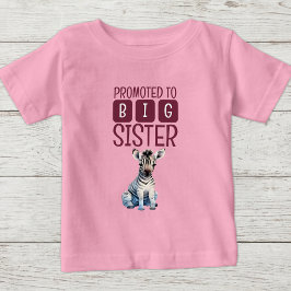 Camiseta De Bebé Cebra linda hermana mayor rosa