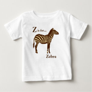 Camiseta De Bebé Cebra - Marrón Chocolate y Camello Beige