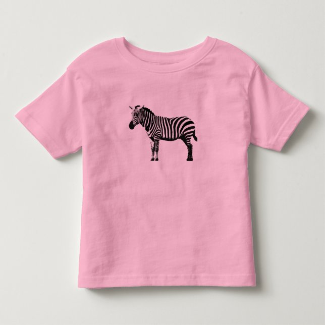 Camiseta De Bebé Cebra rosada (Anverso)