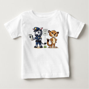 Camiseta De Bebé cebra y guepardo policías lindos