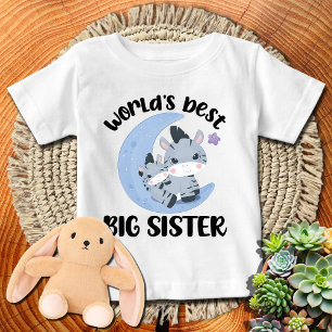 Camiseta De Bebé Cebras Lunares 🦓 Mejor Hermana Mayor del Mundo