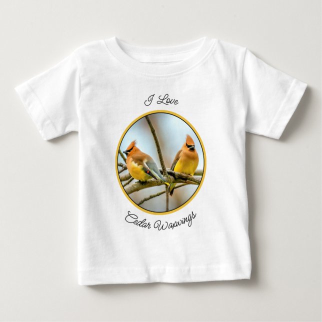 Camiseta De Bebé Cedar Waxwing - Fotografía original (Anverso)