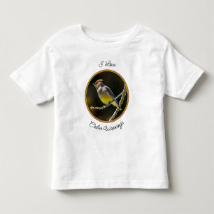 Camiseta De Bebé Cedar Waxwing Songbird Foto original de ave silves