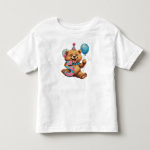 Camiseta De Bebé Celebración de cumpleaños de adorable oso de peluc