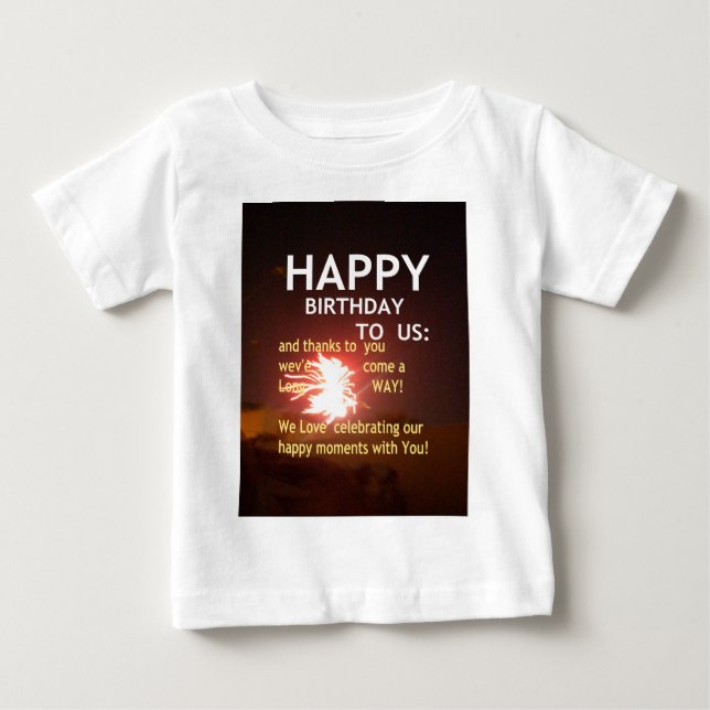 Camiseta De Bebé Celebración de fuegos artificiales con mensaje de  (Anverso)