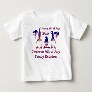 Camiseta De Bebé Celebración de Reunión de Familia Gnome Patriótico