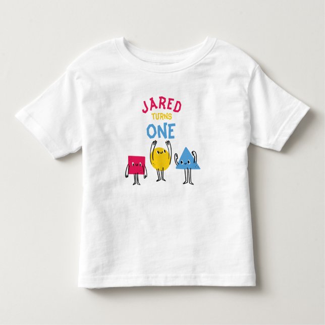 Camiseta De Bebé Celebración del primer cumpleaños de las formas de (Anverso)