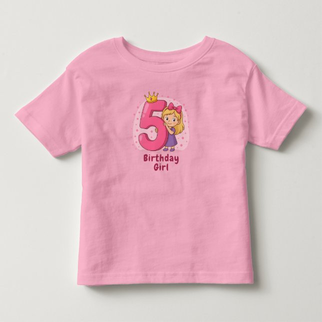 Camiseta De Bebé Celebración del quinto cumpleaños del Chica (Anverso)
