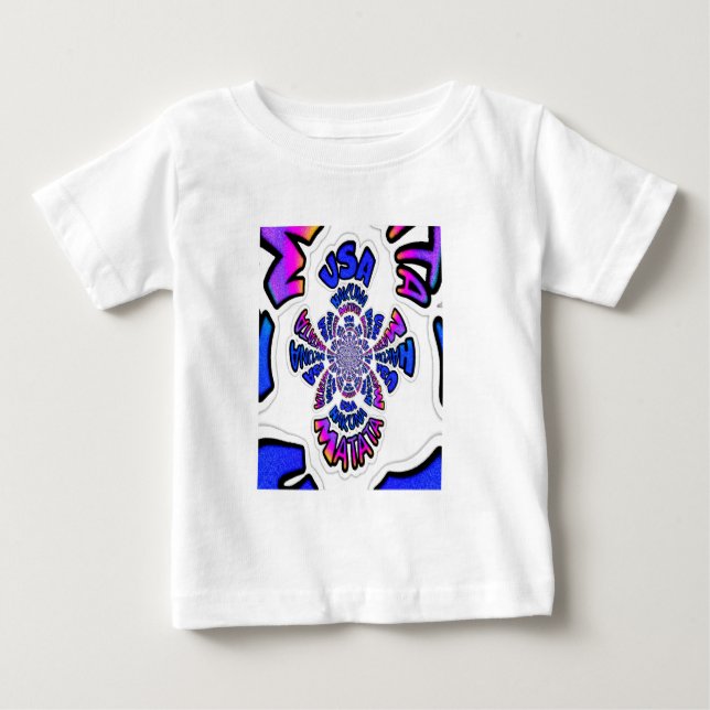 Camiseta De Bebé Celebración en EEUU: Bonito texto divertido y arte (Anverso)