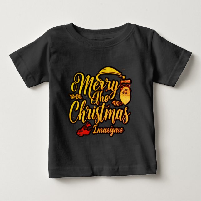 Camiseta De Bebé "Celebrar la alegría: Feliz diseño navideño" (Anverso)