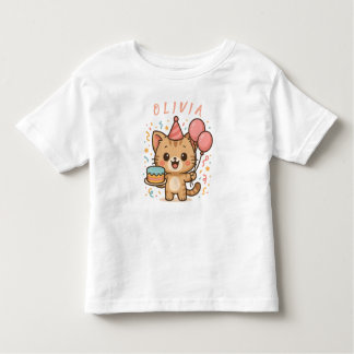 Camiseta De Bebé Celebrar la alegría: Gato adorable con globos y pa