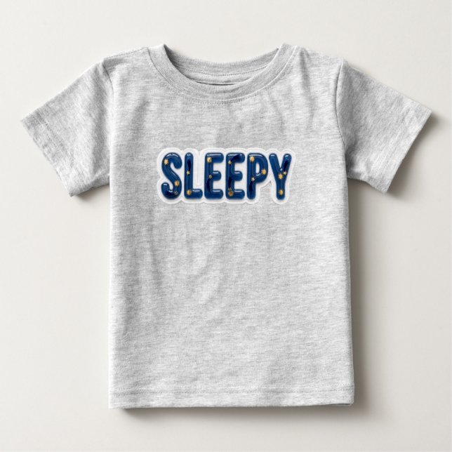 Camiseta de bebé celestial soñolienta con relieve  (Anverso)