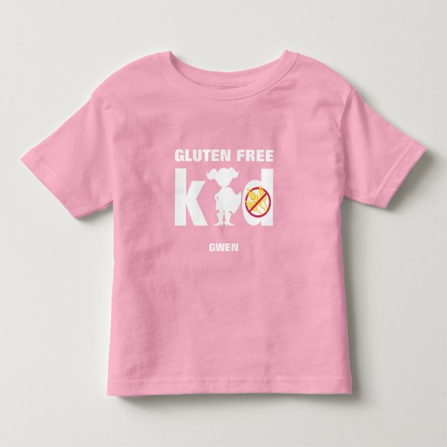 Camiseta De Bebé Celiac Shirt Súper Chica Gluten Free (Anverso)