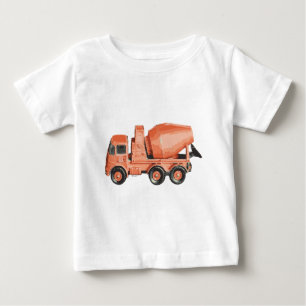 Camiseta De Bebé Cemento Cement Toy Truck Naranja de concreto