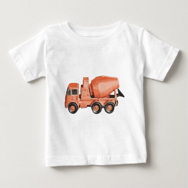 Camiseta De Bebé Cemento Cement Toy Truck Naranja de concreto (Anverso)