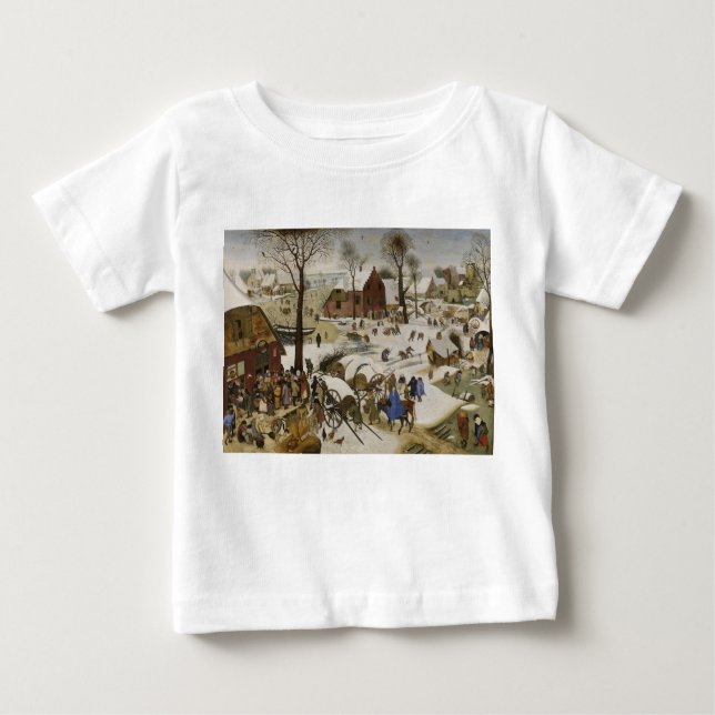 Camiseta De Bebé Censo en Belén (por Pieter Bruegel) (Anverso)