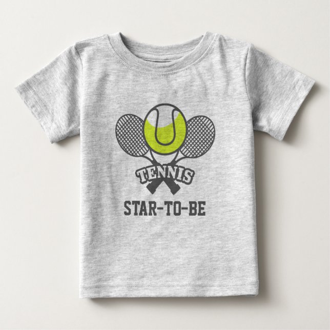Camiseta De Bebé Centerizo de una estrella de tenis personalizado (Anverso)