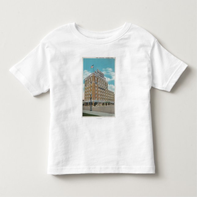 Camiseta De Bebé Centralia, WA - vista del hotel Lewis-Clark (Anverso)