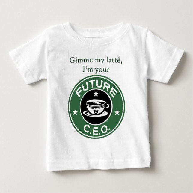 Camiseta De Bebé CEO futuro de la cadena del café (Anverso)