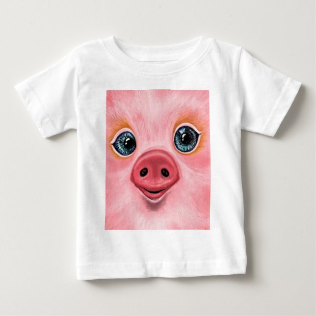 Camiseta de bebé cerdito rosa - Sonrisa (Anverso)