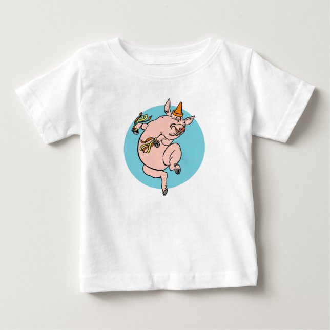 Camiseta De Bebé Cerdo bailarín (Anverso)