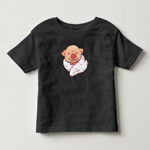 Camiseta De Bebé Cerdo Bebé Adorable Envuelto en Manta