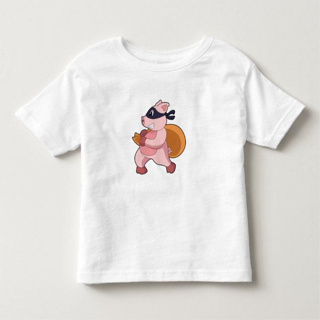 Camiseta De Bebé Cerdo como corredora (Anverso)