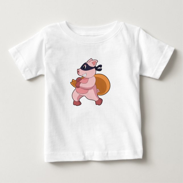 Camiseta De Bebé Cerdo como corredora (Anverso)