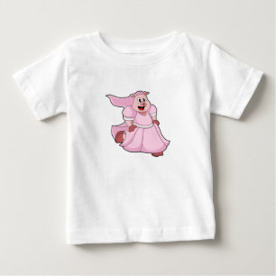 Camiseta De Bebé Cerdo como novia con vestido de novia