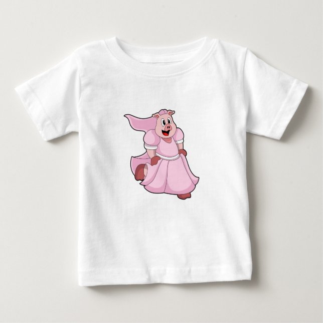 Camiseta De Bebé Cerdo como novia con vestido de novia (Anverso)