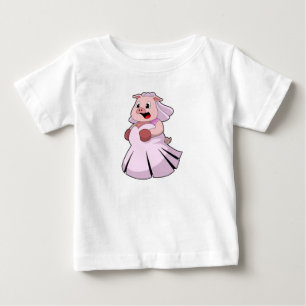 Camiseta De Bebé Cerdo como Novia con vestido de novia.PNG