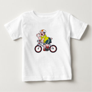 Camiseta De Bebé Cerdo con bicicleta y casco