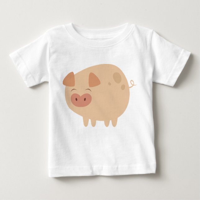 Camiseta De Bebé Cerdo cúbico (Anverso)