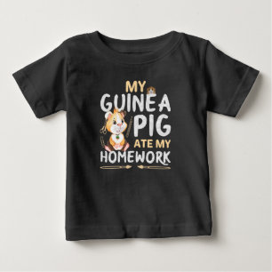 Camiseta De Bebé Cerdo de Guinea lindo comió mi hogar