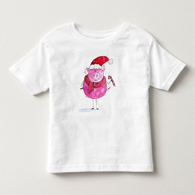 Camiseta De Bebé Cerdo de Navidades caprichosos (Anverso)