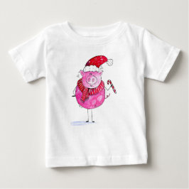 Camiseta De Bebé Cerdo de Navidades caprichosos