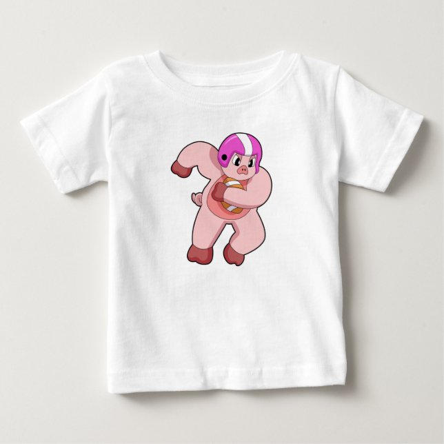 Camiseta De Bebé Cerdo en deportes de fútbol (Anverso)